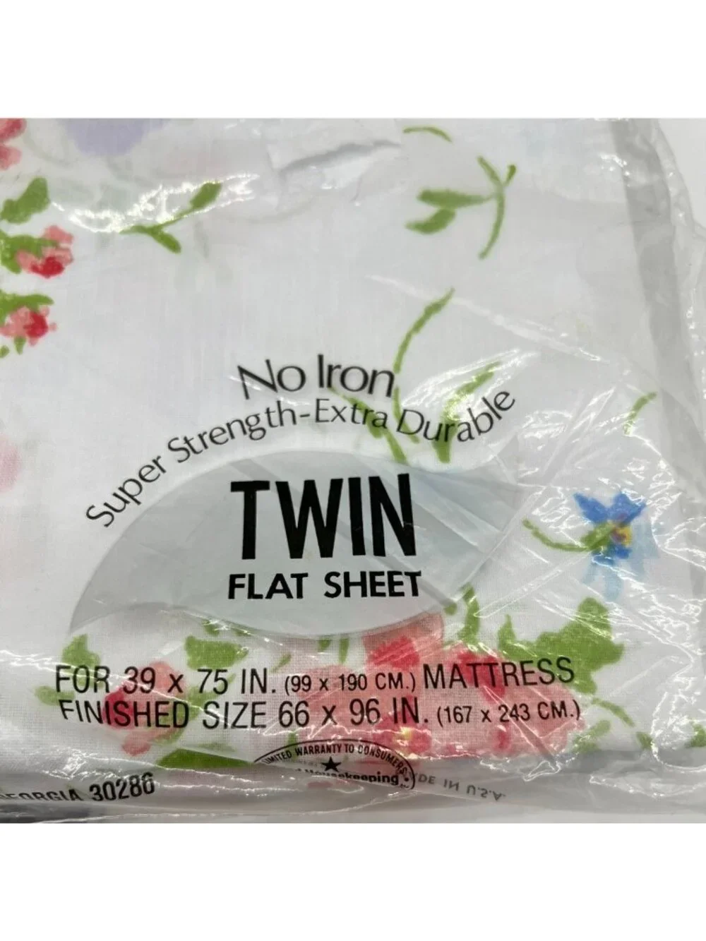 NEW Thomaston New Era Gwendolyn Twin Flat Sheet White Floral Bedding Bedroom